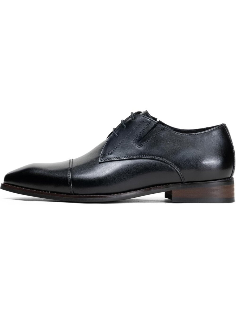 Men's Black Leather Cap Toe Formal Lace Up Business Oxford Dress Shoes